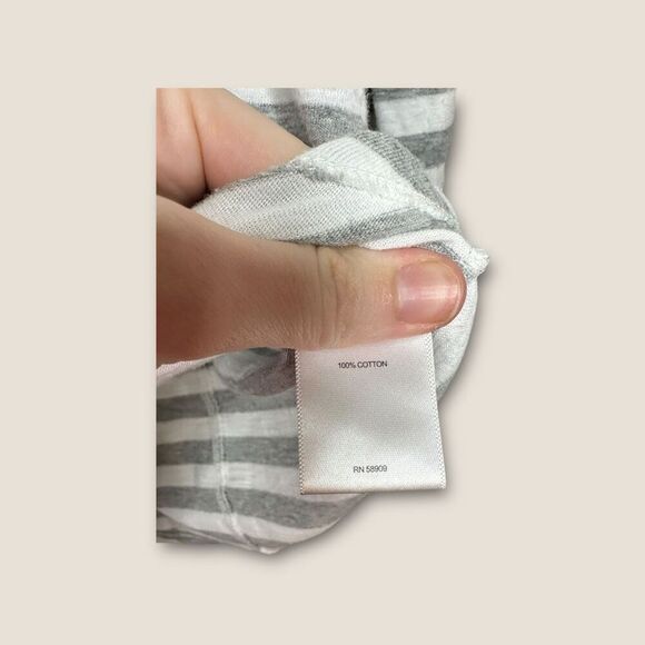 A Loves A Striped Gray/White Long Sleeve Tee Size Small - Picture 5 of 5